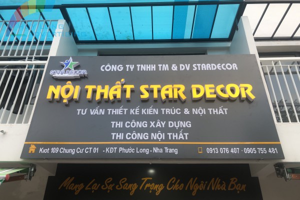 THI CÔNG LẮP ĐẶT BẢNG HIỆU CÔNG TY STARDECOR